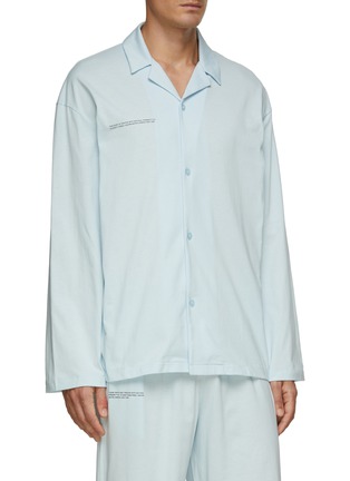 Front View - Click To Enlarge - PANGAIA - Organic Cotton Long Sleeve Pajama Shirt