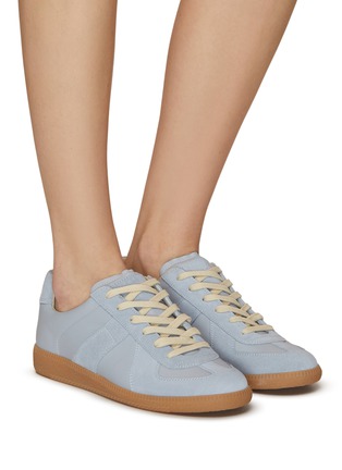 Figure View - Click To Enlarge - MAISON MARGIELA - ‘Replica’ Suede Leather Low Top Sneakers