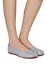 Figure View - Click To Enlarge - MAISON MARGIELA - ‘Tabi’ Split Toe Leather Ballerina Flats