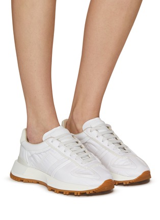 Figure View - Click To Enlarge - MAISON MARGIELA - ‘50/50’ Nylon Leather Low Top Sneakers