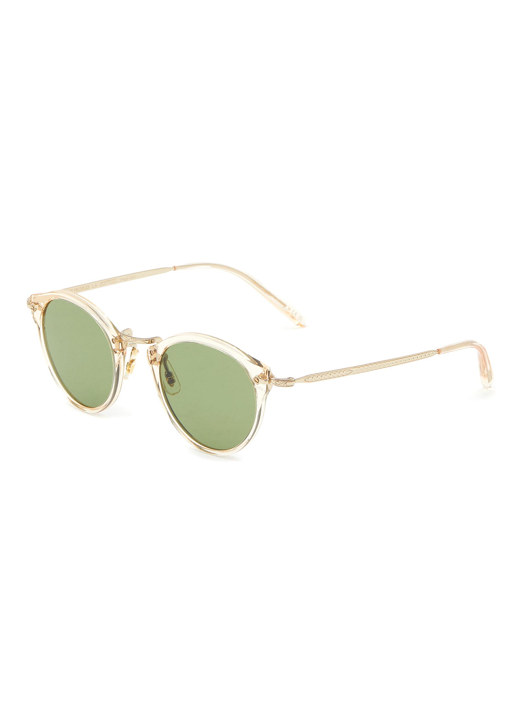 OLIVER PEOPLES ACCESSORIES | GREEN LENS ROUND ACETATE FRAME SUNGLASSES |  Women | Lane Crawford