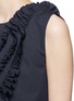 Detail View - Click To Enlarge - DRIES VAN NOTEN - 'Clara Bis' ruffle pinstripe cotton-wool sleeveless top