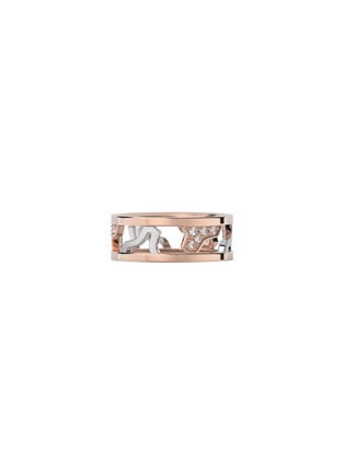 Detail View - Click To Enlarge - SPECTRUM - ‘Link’ 18K Rose And White Gold Cut Out Diamond Ring