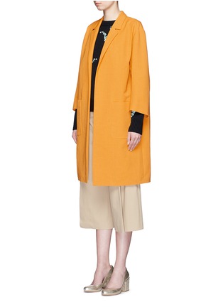 Front View - Click To Enlarge - DRIES VAN NOTEN - 'Romance' faille cropped sleeve coat