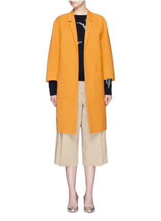 Main View - Click To Enlarge - DRIES VAN NOTEN - 'Romance' faille cropped sleeve coat