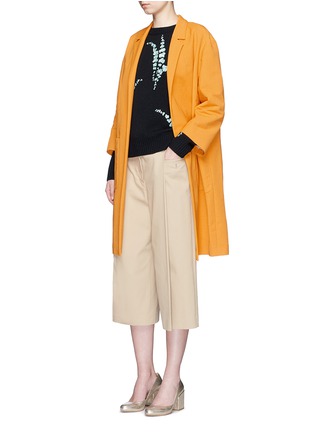 Figure View - Click To Enlarge - DRIES VAN NOTEN - 'Romance' faille cropped sleeve coat