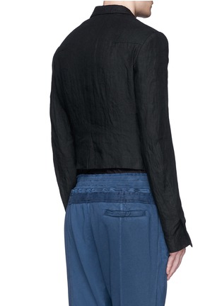 Back View - Click To Enlarge - HAIDER ACKERMANN - Cropped linen blazer