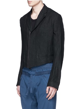 Front View - Click To Enlarge - HAIDER ACKERMANN - Cropped linen blazer