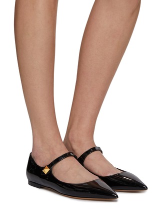 Figure View - Click To Enlarge - VALENTINO GARAVANI - Point Toe Patent Leather Mary Jane Flats