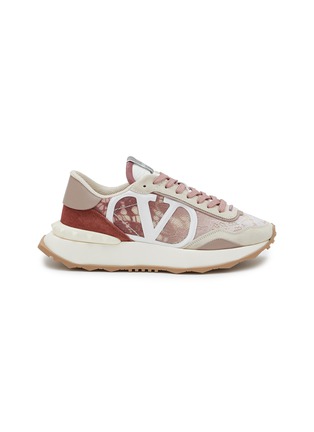 Main View - Click To Enlarge - VALENTINO GARAVANI - ‘Lacerunner’ VLogo Lace Mesh Leather Low Top Sneakers