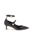 Main View - Click To Enlarge - VALENTINO GARAVANI - Ankle Strap Point Toe Patent Leather Heels