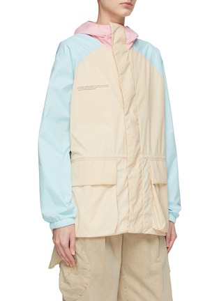 Front View - Click To Enlarge - PANGAIA - Recycled Nylon Color Block Hooded Jacket