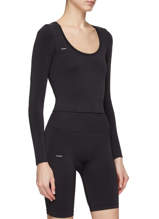 Front View - Click To Enlarge - PANGAIA - Activewear 3.0 Active Long Sleeve Crop Top