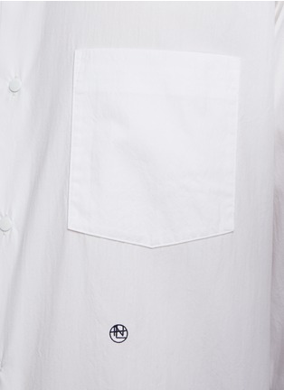  - NANAMICA - Logo Embroidered Curved Hem Button Up Shirt