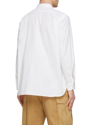 Back View - Click To Enlarge - NANAMICA - Logo Embroidered Curved Hem Button Up Shirt
