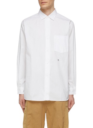 Main View - Click To Enlarge - NANAMICA - Logo Embroidered Curved Hem Button Up Shirt