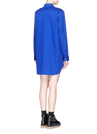 Back View - Click To Enlarge - T BY ALEXANDER WANG - Logo embroidery poplin shirt dress