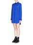 Front View - Click To Enlarge - T BY ALEXANDER WANG - Logo embroidery poplin shirt dress