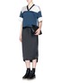 Figure View - Click To Enlarge - T BY ALEXANDER WANG - Colourblock satin cropped T-shirt