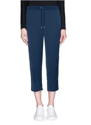 Main View - Click To Enlarge - T BY ALEXANDER WANG - Contrast stripe cropped satin track pants
