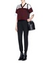 Figure View - Click To Enlarge - T BY ALEXANDER WANG - Colourblock satin cropped football T-shirt