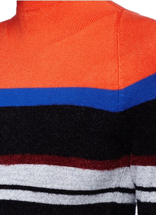 Detail View - Click To Enlarge - T BY ALEXANDER WANG - Stripe chenille jersey turtleneck sweater