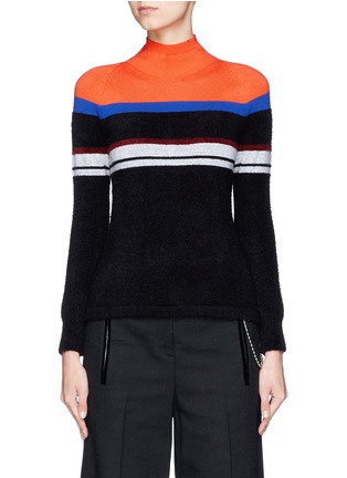 Main View - Click To Enlarge - T BY ALEXANDER WANG - Stripe chenille jersey turtleneck sweater