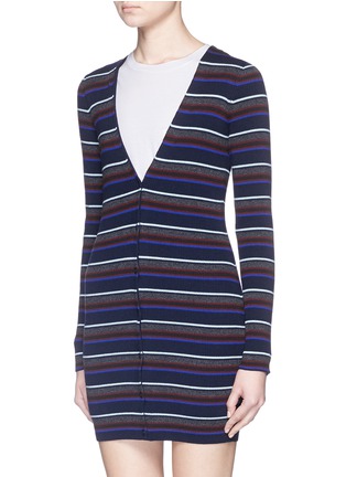Front View - Click To Enlarge - T BY ALEXANDER WANG - Stripe Merino wool cardigan