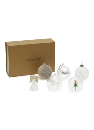 Main View - Click To Enlarge - SHISHI - GLITTERED GLASS ORNAMENT SET OF 6 — WHITE