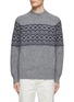 Main View - Click To Enlarge - BRUNELLO CUCINELLI - FAIR ISLE MOTIF MOCK NECK LONG SLEEVE KNIT SWEATER