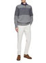 Figure View - Click To Enlarge - BRUNELLO CUCINELLI - FAIR ISLE MOTIF MOCK NECK LONG SLEEVE KNIT SWEATER