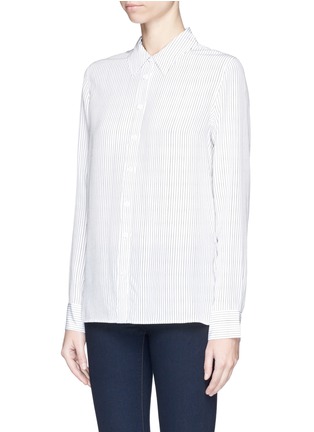 Front View - Click To Enlarge - EQUIPMENT - 'Shiloh' pinstripe silk shirt