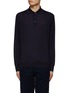 Main View - Click To Enlarge - BRUNELLO CUCINELLI - LONG SLEEVE CASHMERE SILK BLEND KNIT POLO SHIRT