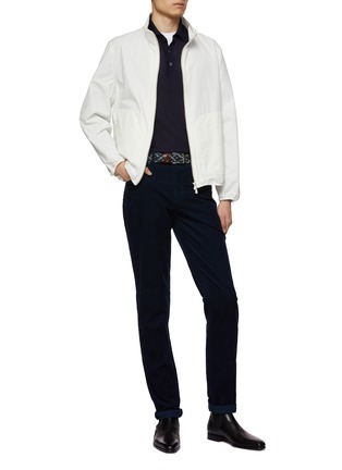 Figure View - Click To Enlarge - BRUNELLO CUCINELLI - LONG SLEEVE CASHMERE SILK BLEND KNIT POLO SHIRT