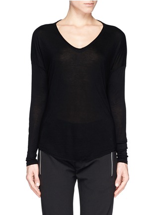 Main View - Click To Enlarge - RAG & BONE - 'Femme' back seam micro modal T-shirt
