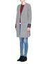 Front View - Click To Enlarge - RAG & BONE - 'Bonnie Stripe' tape cuff long cardigan