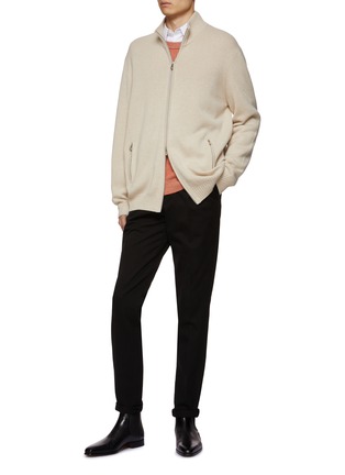 Figure View - Click To Enlarge - BRUNELLO CUCINELLI - FLAT FRONT STRAIGHT LEG TAILORED PANTS