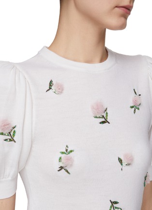 Detail View - Click To Enlarge - ALICE + OLIVIA - ‘CHASE’ PUFF SLEEVE KNIT TOP