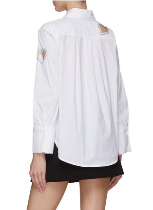 Back View - Click To Enlarge - ALICE + OLIVIA - ‘FINELY’ EMBROIDERY HEART CUTOUT SHIRT