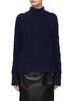 Main View - Click To Enlarge - DREYDEN - Cashmere Chunky Cable Knit Split Neck Sweater