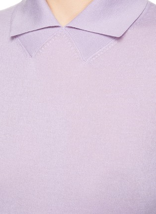 - DREYDEN - Cashmere Knit Collared Short Sleeve Sweater