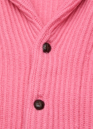 Detail View - Click To Enlarge - DREYDEN - Shawl Collar Ribbed Cashmere Knit Kids Cardigan