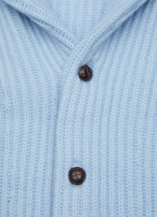 Detail View - Click To Enlarge - DREYDEN - Shawl Collar Ribbed Cashmere Knit Kids Cardigan