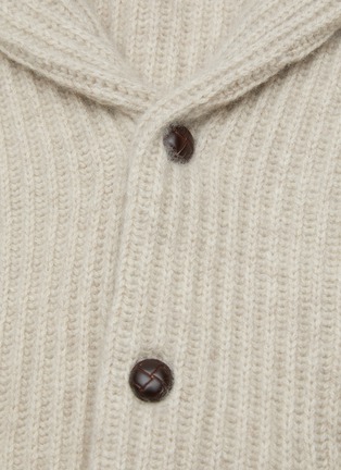 Detail View - Click To Enlarge - DREYDEN - Shawl Collar Ribbed Cashmere Knit Kids Cardigan