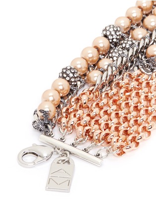 Detail View - Click To Enlarge - MOUNSER - 'Moonage Daydream' glass pearl crystal pavé bracelet