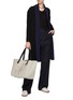 Figure View - Click To Enlarge - DREYDEN - Contrast Collar Cashmere Knit Long Coat