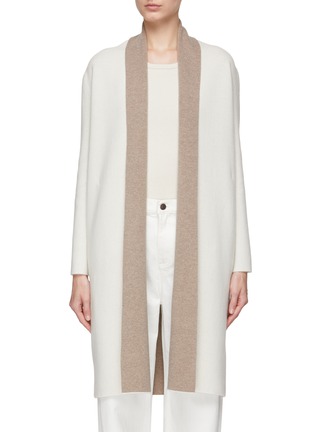Main View - Click To Enlarge - DREYDEN - Contrast Collar Cashmere Knit Long Coat