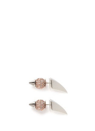 Main View - Click To Enlarge - MOUNSER - 'Beth' spike crystal pavé earrings
