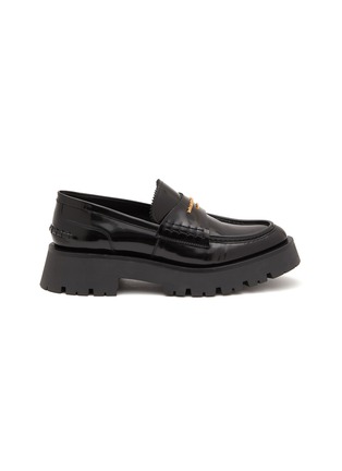 Main View - Click To Enlarge - ALEXANDER WANG - ‘Carter’ Logo Leather Platform Loafers