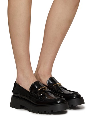 Figure View - Click To Enlarge - ALEXANDER WANG - ‘Carter’ Logo Leather Platform Loafers